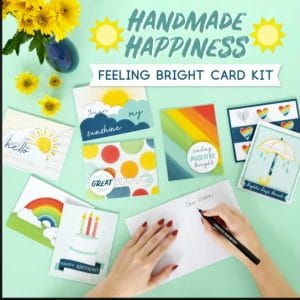 The Feeling Bright Card Kit is handmade happiness showing six completed cards