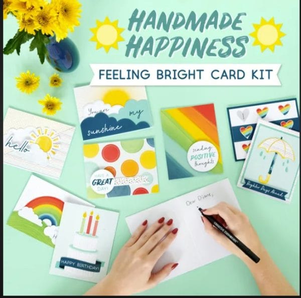creative-memories-feeling-bright-card-kit The Feeling Bright Card Kit is handmade happiness showing six completed cards