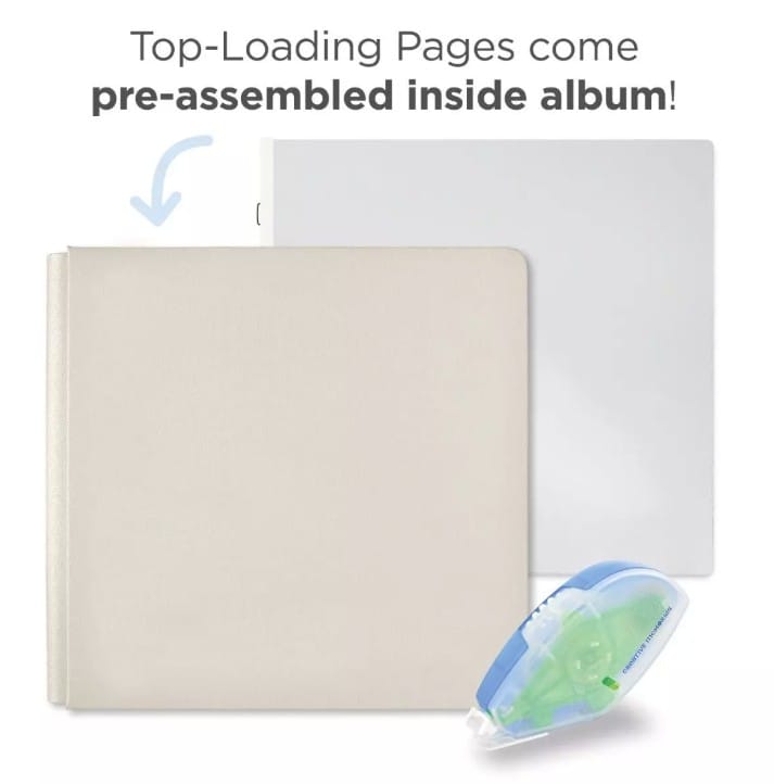 12x12 Pebble Gray Album with Top-Loading Pages
