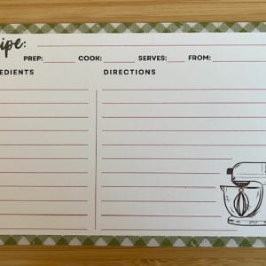 Scraptivist Recipe Cards